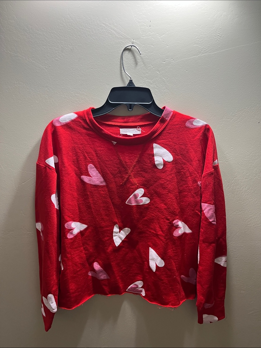 Grayson Threads Red Long-Sleeve Heart Print Top